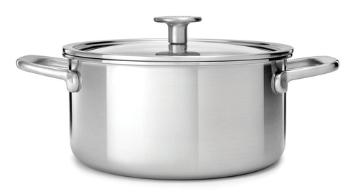 KitchenAid Multi-Ply Stainless Steel Casserole with Lid in Silver Size: 24cm - Silver - image 1