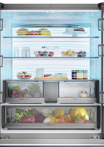 Haier Series 7 HFR79F19EFGK Fridge Freezer - Sapphire Glass, Silver/Grey - image 8