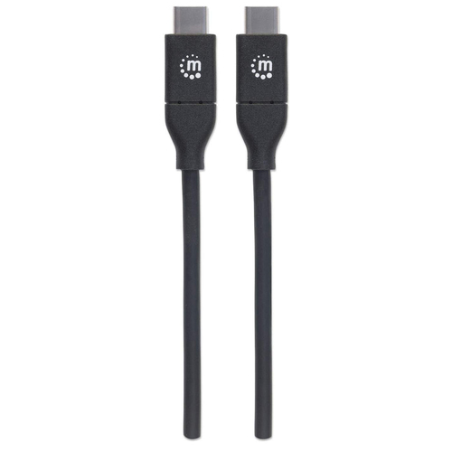 Manhattan Cable USB-C a USB-C, 2 m, USB 2.0, 480 Mbps, carga superrápida de 5 A/100 W, Hi-Speed USB, negro, garantía de por vida, equivalente a USB2C5C2M imagen 4