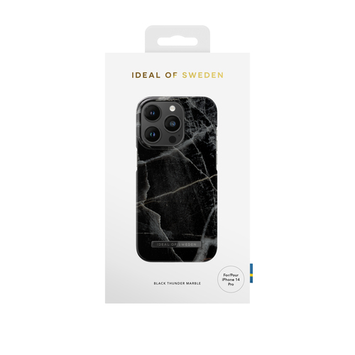 iDeal of Sweden Printed Case iPhone 14 Pro Black Thunder Marble – image 2