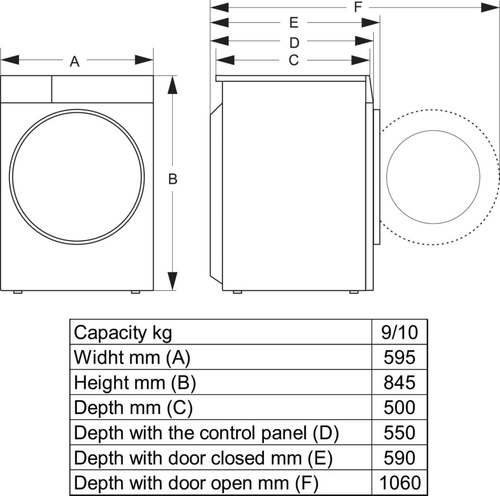 Hisense 3S Series WD3S9043BW3 Wifi Connected 9Kg/6Kg Washer Dryer with 1400 rpm - White - D Rated [Wash&Dry], A Rated [Wash Only], White - image 6
