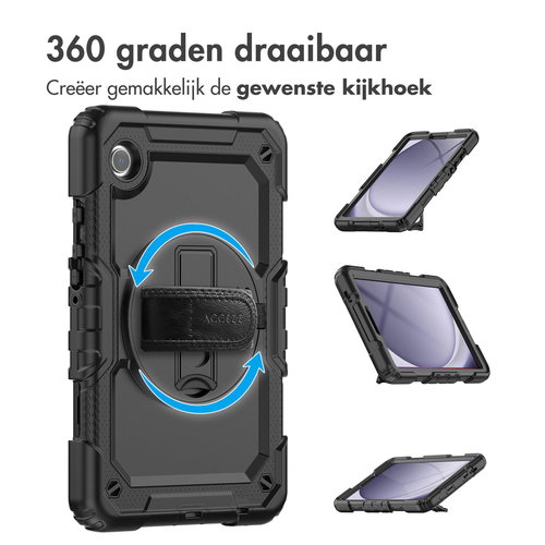 Accezz Rugged Backcover Shoulder Strap Samsung Galaxy Tab A9 Tablethoesje Zwart, afbeelding 5