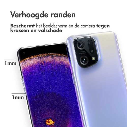 Accezz Clear Backcover Oppo Find X5 Pro 5G - Transparant, afbeelding 3