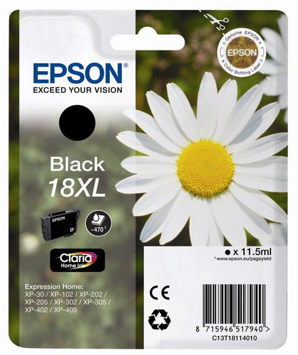 Epson Daisy Singlepack Black 18XL Claria Home Ink