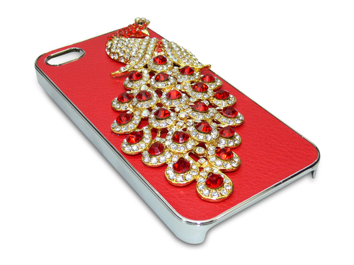 Sandberg Bling Cover iPh5/5S Red peacock