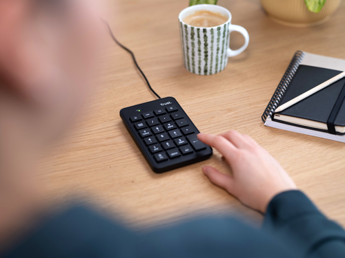 Trust Xalas Numeriek USB-toetsenblok Toetsenbord Zwart, afbeelding 6