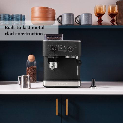 KitchenAid Semi Automatic Espresso Machine with Burr Grinder Cast Iron Black - image 2