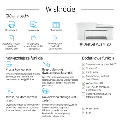 Urządzenie wielofunkcyjne HP DeskJet Plus 4120 (3XV14B)