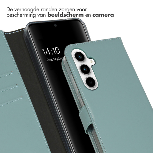 Selencia Echt Lederen Bookcase Samsung Galaxy A35 - Air Blue, afbeelding 4