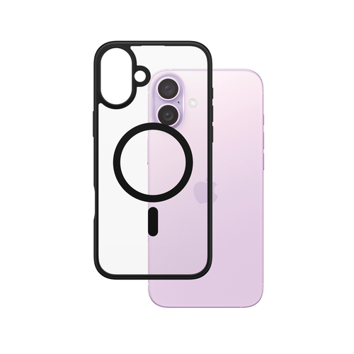 PanzerGlass® HardCase Transparent w. Black MagSafe & Frame iPhone 16 Plus