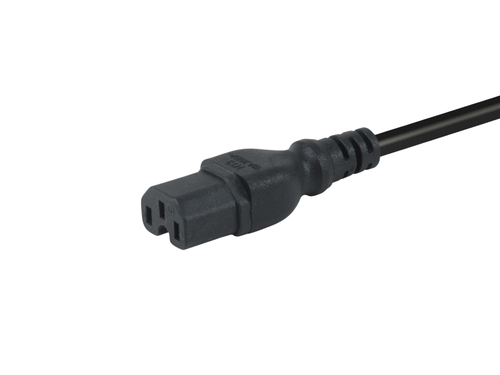 Equip stroomkabel Anschl. C14 -> C15 3.00m zwart, afbeelding 2