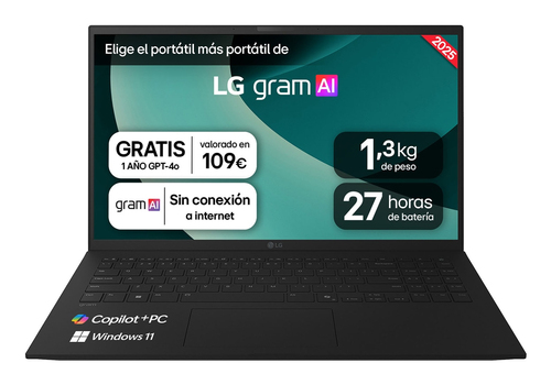 LG Gram 15Z80T-G.AS58B laptop Copilot+ PC AMD Ryzen™ AI 5 340