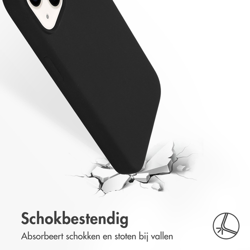 Accezz Liquid Silicone Backcover iPhone 14 - Zwart, afbeelding 3