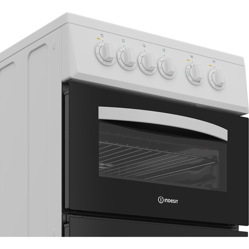 Indesit ITE5EMW 50cm Wide Single Oven Electric Cooker with Solid Plate Hob - White - A/A Rated, White - image 4