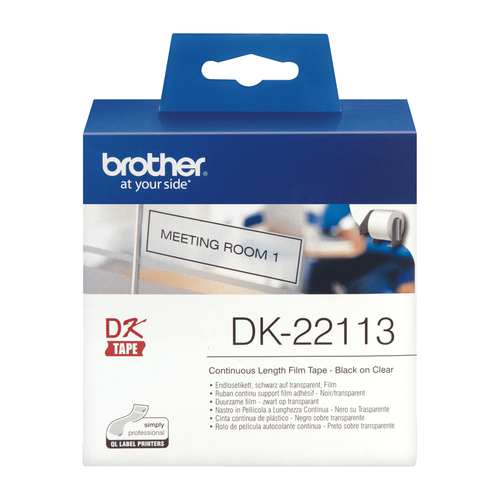 Original Brother DK22113 QL Continuous Clear Film Tape (62mm) - image 2