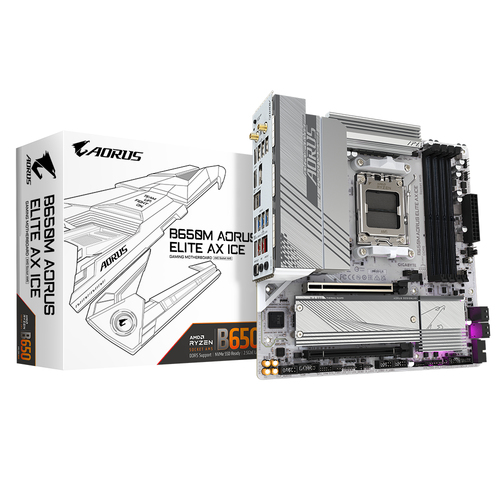 Gigabyte B650M Aorus Elite AX Ice Micro Atx Amd Socket AM5 Motherboard - image 1