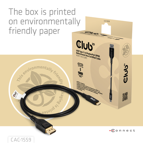 Club 3D USB-C naar DisplayPort DP80 bidirectioneel adapter, afbeelding 10
