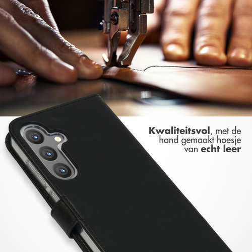 Selencia Echt Lederen Bookcase Samsung Galaxy S24 Plus - Zwart, afbeelding 2