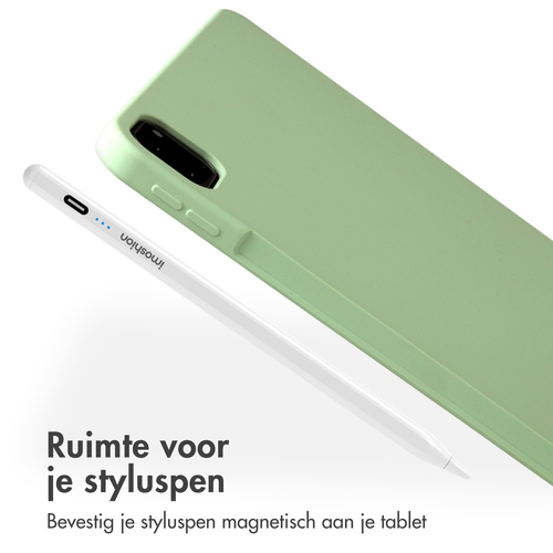 Accezz Liquid Silicone Backcover met penhouder iPad Pro 12.9 (2022) / Pro 12.9 (2021) / Pro 12.9 (2020) Tablethoesje Groen, afbeelding 5