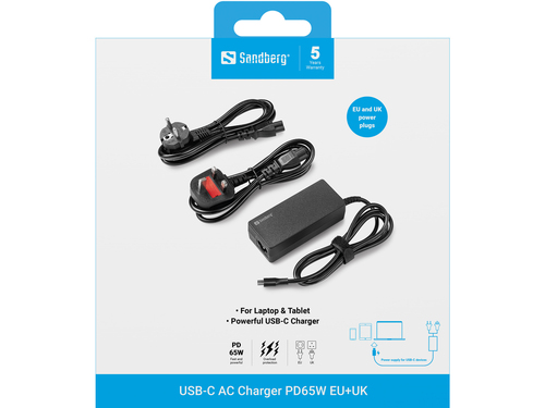 Sandberg USB-C AC Charger PD65W EU+UK – image 5