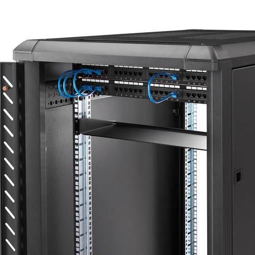 StarTech.com Server Rack Shelf - 1U - 7in Depth Fixed Mount - 33lbs / 15kg Rackhylde Sort – billede 5