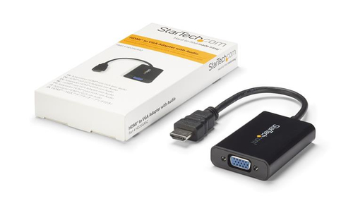 StarTech.com Cable Adaptador Externo Conversor HDMI® a VGA - 1920x1080 - Conversor HDMI con Salida de Audio - Adaptador de Monitor VGA a HDMI