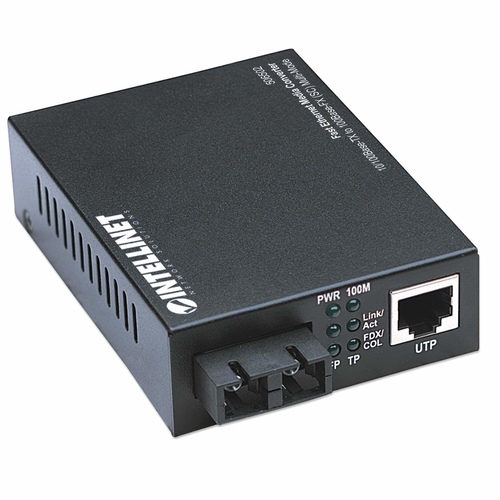 Intellinet Media Converter, Base-Tx to 100Base-Fx (SC) Multi-Mode, 2 km (1.24 mi) (Euro 2-pin plug) Fibermedieomformer Ethernet Fast Ethernet – billede 2