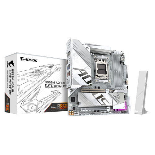 Gigabyte B850M Aorus Elite WIFI6E Ice Amd Ryzen AM5 DDR5 Atx Motherboard - image 1