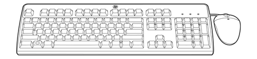 HP 672097-113 keyboard Mouse included USB QWERTZ Black
