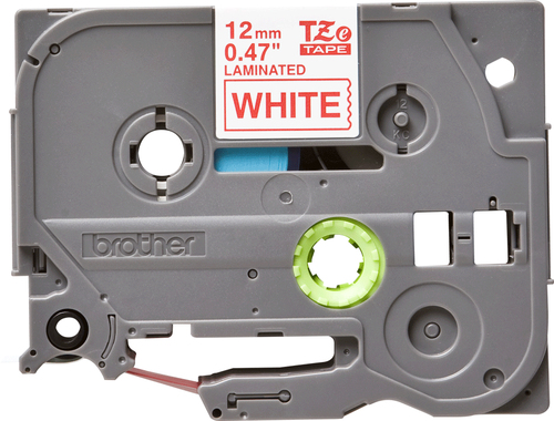 Brother P-Touch TZe Laminated Tape 12mm x 8m Red on White TZE232 - image 2