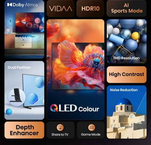 32" Hisense A5Q Qled Full HD Hdr Smart TV with Freely - 32A5QTUK, Black - image 4