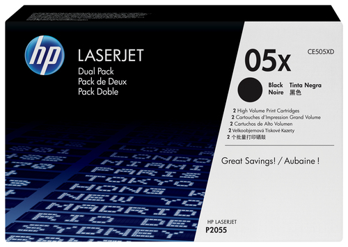 HP 05X 2-pack High Yield Black Original LaserJet Toner Cartridges – image 1