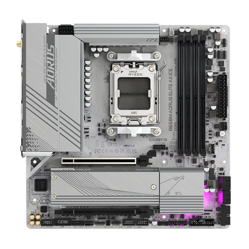 Gigabyte B650M Aorus Elite AX Ice Micro Atx Amd Socket AM5 Motherboard - image 2