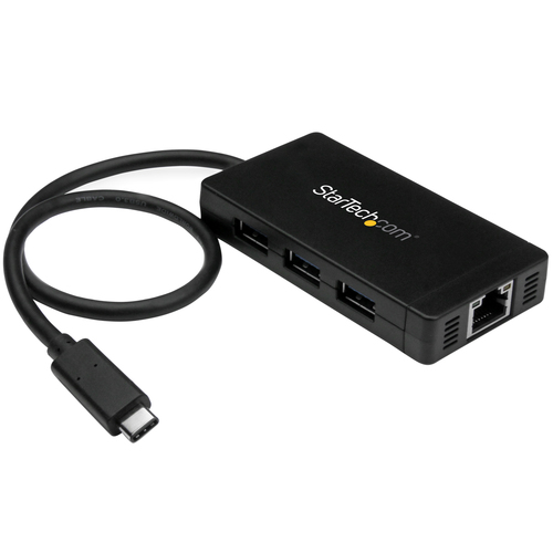 StarTech.com 3-Port USB-C Hub with Gigabit Ethernet - USB-C to 3x USB-A - USB 3.0 (5Gbps) - Includes Power Adapter - TAA – image 8