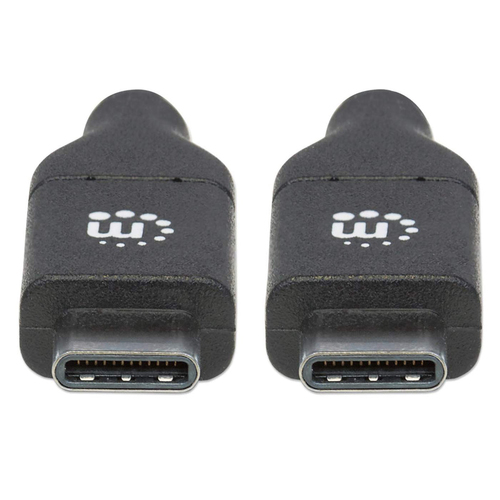 Manhattan Cable USB-C a USB-C, 2 m, USB 2.0, 480 Mbps, carga superrápida de 5 A/100 W, Hi-Speed USB, negro, garantía de por vida, equivalente a USB2C5C2M imagen 3