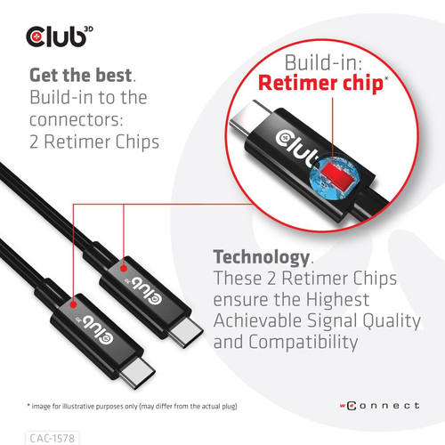 Club 3D USB-C 4 Gen3x2 kabel, afbeelding 4