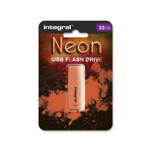 Integral 32GB USB2.0 DRIVE NEON ORNG – image 2