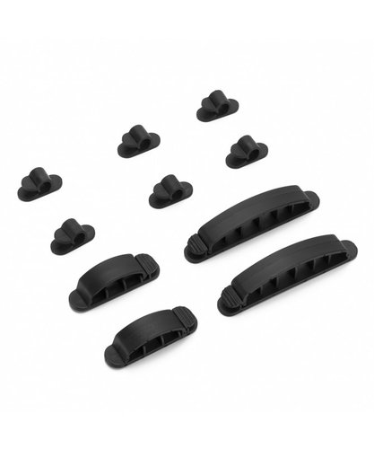 Vultech CO-02 organizador de cables Escritorio Soporte para cables Negro 10 pieza s