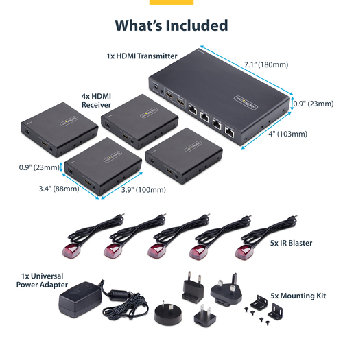 StarTech.com 4-Port HDMI Extender and Splitter Over CAT6, 4K – image 7