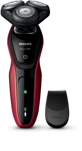 Philips SHAVER Series 5000 S5078/04 men's shaver Rotation shaver Trimmer Black, Red
