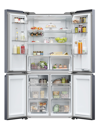 Haier HCR5919EHMB American Fridge Freezer in Brushed Black with Ice Wa - image 2