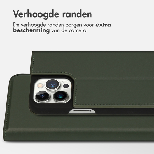 Accezz Premium Leather Slim Bookcase iPhone 13 Pro Max - Groen, afbeelding 4
