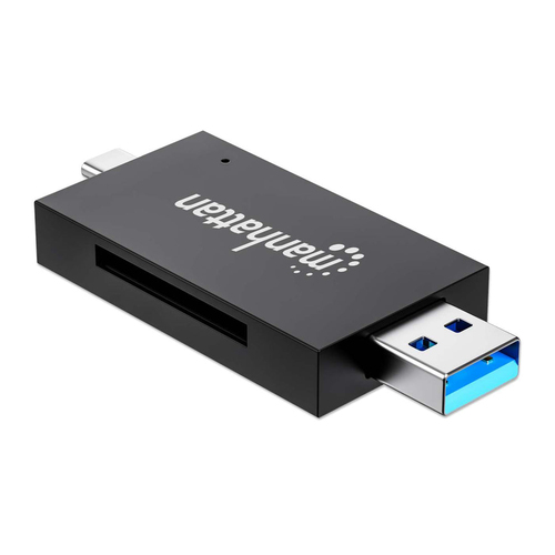 Manhattan 102735 geheugenkaartlezer USB 3.2 Gen 1 (3.1 Gen 1) Type-A/Type-C Zwart, Transparant, afbeelding 3