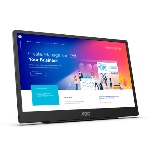 AOC 16T2 portable TV/monitor Black – image 5