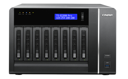 QNAP TS-EC880 Pro NAS Tower Процессор Intel® Xeon® семейства E3 V3 E3-1245V3 2 GB DDR3 32 TB Жесткий диск QNAP Turbo System Черный