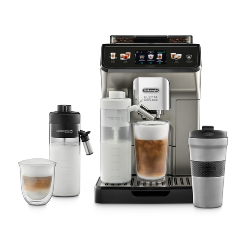 Delonghi Eletta Explore Bean to Cup Machine with Cold Brew Titanium & Black - Titanium - image 2