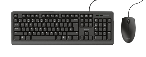Trust Taro keyboard Mouse included Office USB QWERTZ German Black