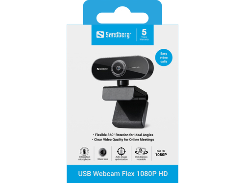 Sandberg USB Webcam Flex 1080P HD - Webcam, afbeelding 5