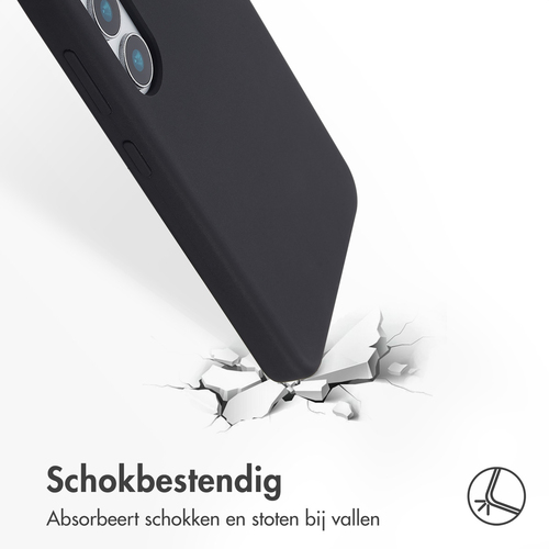 Accezz Liquid Silicone Backcover Samsung Galaxy S25 - Zwart, afbeelding 3