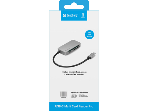 Sandberg USB-C Multi Card Reader Pro,, afbeelding 2
